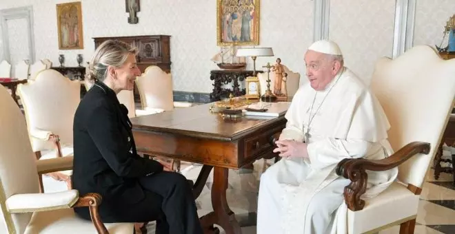El Papa recibe a Yolanda Díaz (imágenes del encuentro)
