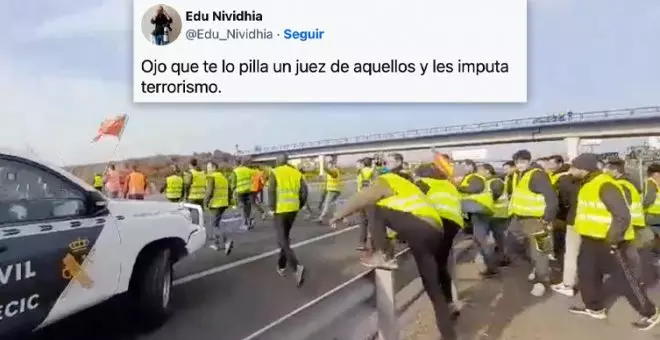 "Menos mal que no son catalanes, que si no sería terrorismo": la doble vara de medir de la derecha, al descubierto con las tractoradas