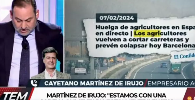 Cayetano Martínez de Irujo vuelve a la tele para quejarse de la situación del campo y se encuentra con un zasca de Ábalos