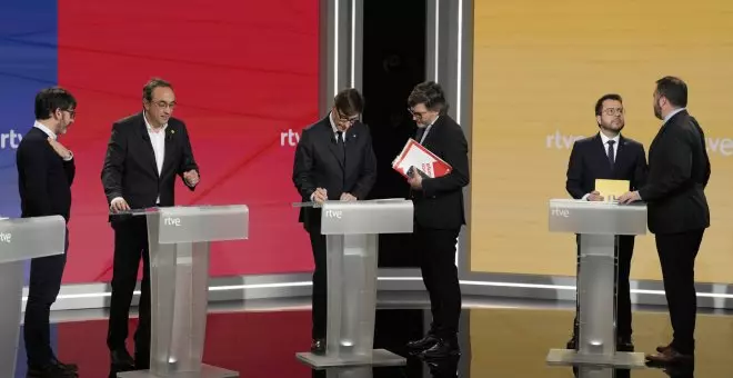 Los posibles pactos tras el 12M marcan el debate electoral de TVE, en el que se amplía el acuerdo antifascista