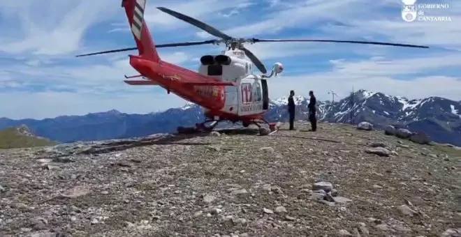 Rescatada en helicóptero una senderista francesa de 77 años que se había caído en Picos de Europa