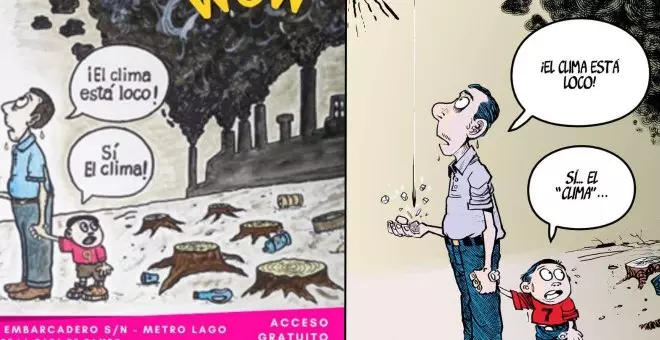 El Ayuntamiento de Madrid publicita una exposición con viñetas plagiadas sobre la crisis climática