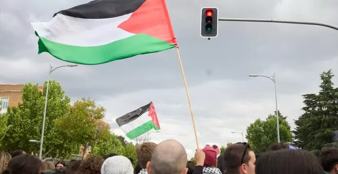 Organizaciones propalestinas protestan en Cartagena contra la llegada de un buque con armas para Israel