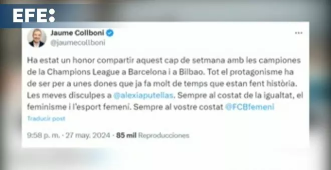 Collboni se disculpa con Putellas por la polémica en la recepción institucional al Barça