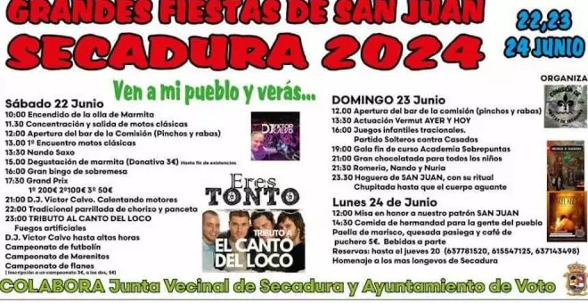 Secadura celebra sus Fiestas de San Juan del 22 al 24 de junio con un concurso del Grand Prix como novedad