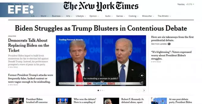 Así abren las portadas de periódicos estadounidenses tras el cara a cara entre Biden y Trump