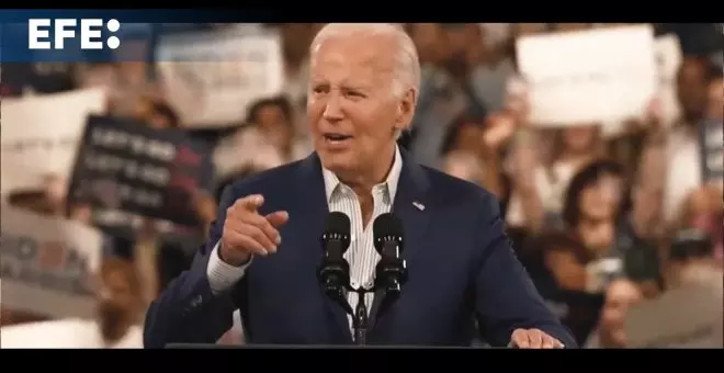 Biden insiste en un anuncio que seguirá en campaña: "Cuando te derriban, te levantas"