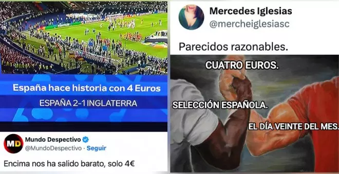 "Encima nos ha salido barato": despiporre con el rótulo de TVE tras la victoria de España en la Eurocopa