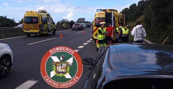 Colisión múltiple en la autovía A-8 a la altura de Castro Urdiales