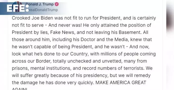 Trump dice que Biden nunca fue apto para el cargo de presidente