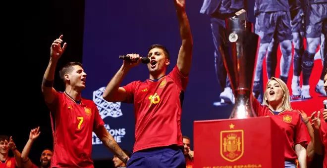 La UEFA abre expediente a Rodri y Morata por cantar "Gibraltar es español" en la celebración de la Eurocopa