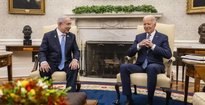 Biden pide ante Netanyahu un alto el fuego en Gaza "cuanto antes" y Harris endurece el tono