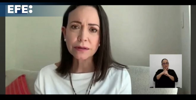 María Corina Machado: "Lo único que le queda" a Maduro es el apoyo del alto mando militar