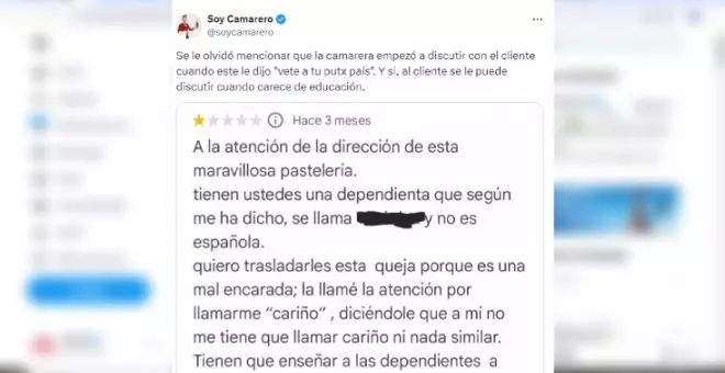 Indignación en las redes por una reseña xenófoba a una pastelería