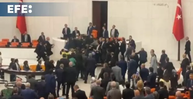 Parlamentarios turcos se enfrentan a golpes durante una sesión de la Asamblea Nacional