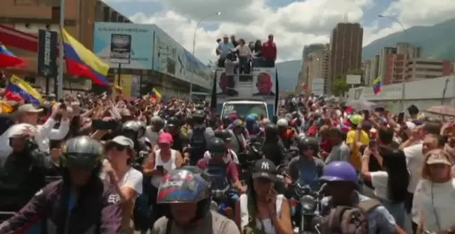 Multitudinaria concentración en Caracas en apoyo a la opositora venezolana María Corina Machado