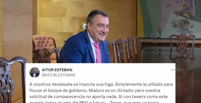 Aitor Esteban da un tirón de orejas a un diputado del PP tras pasarse de frenada: "Luego queréis el voto del PNV... Torpe, que eres un torpe""