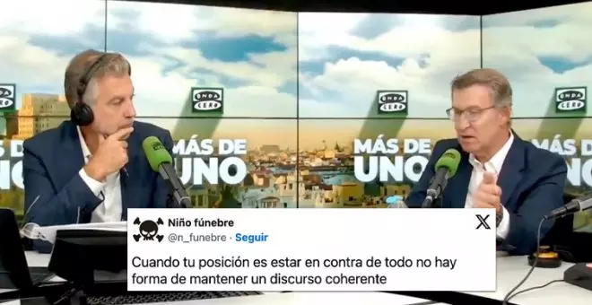 El discurso hipócrita de Feijóo con la migración salta por los aires en medio minuto: "Es un meme con patas"