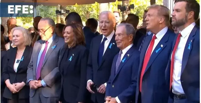 Harris y Trump se reencuentran con un cordial apretón de manos en homenaje a víctimas 11-S