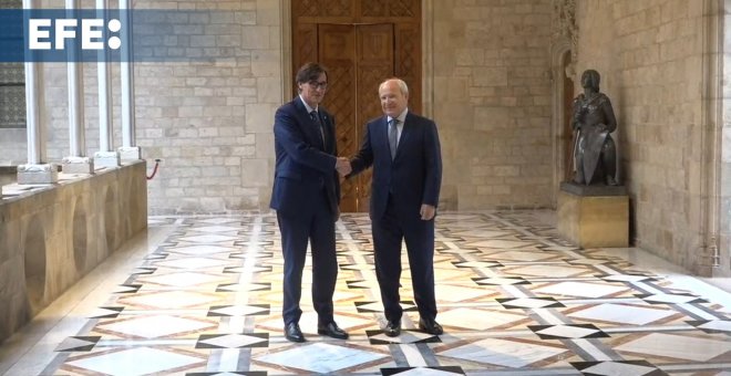 Salvador Illa se reúne con el expresident catalán José Montilla en el Palau