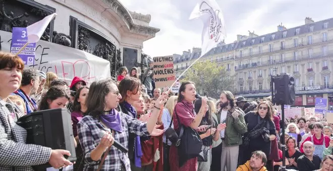 Miles de manifestantes salen a las calles en París en apoyo a Gisèle Pélicot