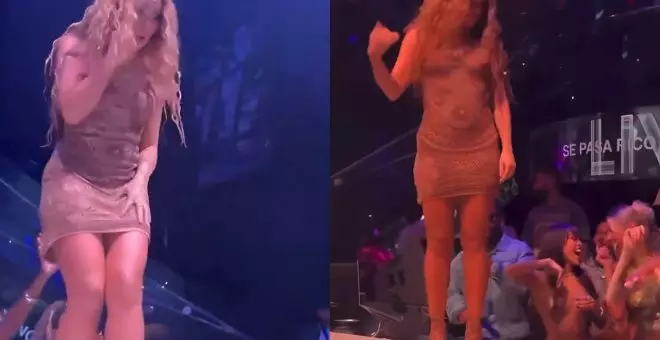 Shakira se baja de un escenario después de que intentaran grabarla por debajo del vestido