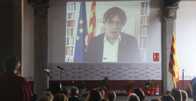 Puigdemont reivindica l'1-O en la commemoració del referèndum a Arenys: "Una gesta històrica no es pot esborrar"