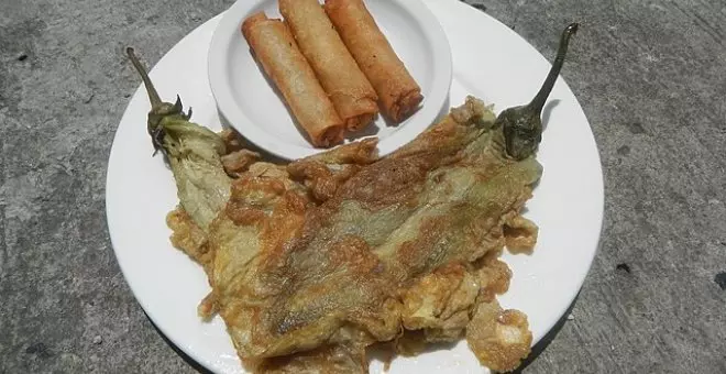 Pato confinado - Receta de tortang talong o tortilla de berenjena filipina