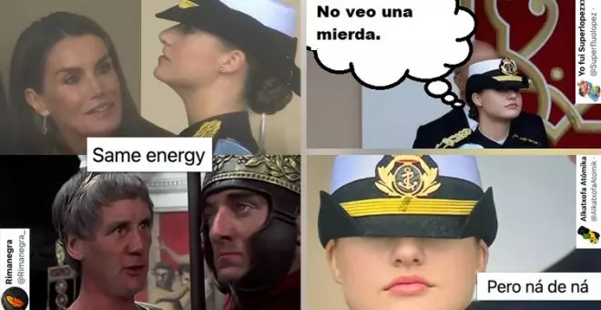 Los memes más tronchantes con la princesa Leonor y la reina Letizia en el desfile del 12 de Octubre: "Por esto pago internet"