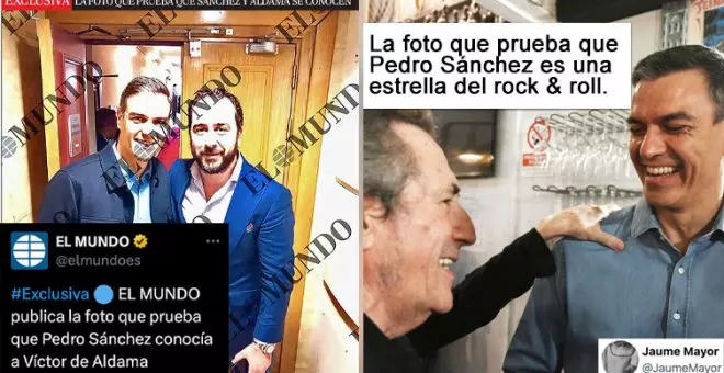 "La foto que prueba que Pedro es una estrella del rock": choteo con la imagen de Sánchez y Aldama que según 'El Mundo' demuestra que se conocían