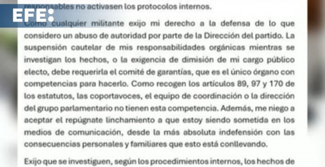 Arenillas denuncia el "abuso de autoridad" de Más Madrid contra ella