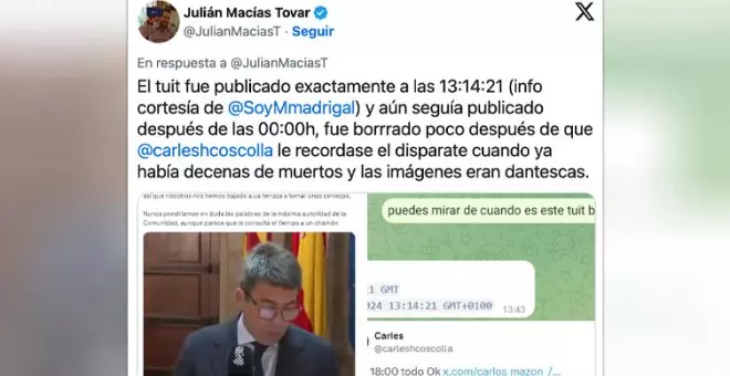 El tuit eliminado por Mazón tras su fallo en la previsión de la catástrofe de la DANA: "¿Se creen que borrando ya nadie se iba a acordar?"