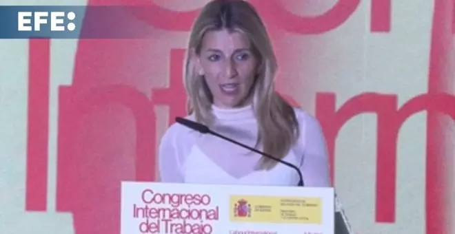 Yolanda Díaz inaugura el primer Congreso Internacional del Trabajo en Madrid