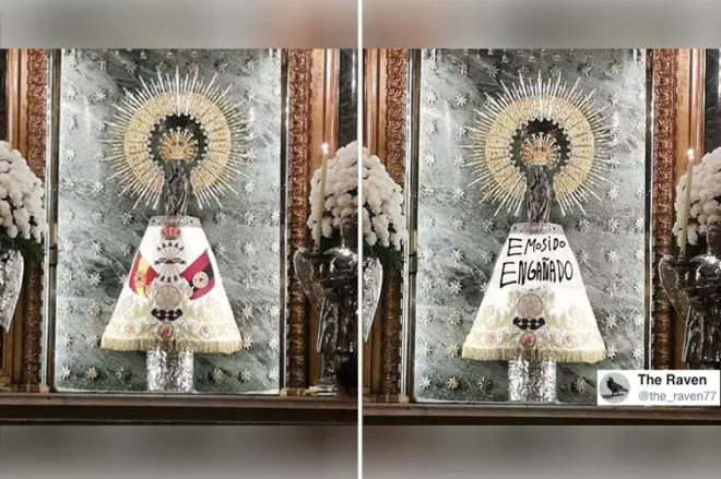 La Virgen del Pilar luce de nuevo un manto de exaltación fascista