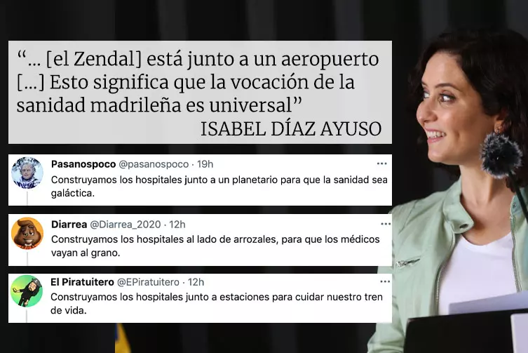 Twitter: An airport, the Zendal and “universal health”: joking about what Ayuso has said about the emergency hospital