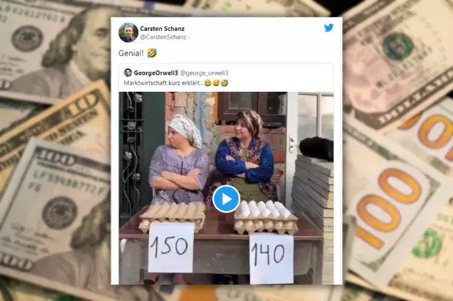 El divertido tuit que muestra cómo funciona el capitalismo mediante cajas de  huevos: 