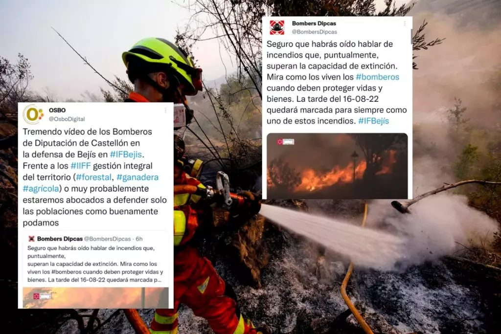 “Out, out”: the surprising video of the firefighters in Castelló surrounded by flames