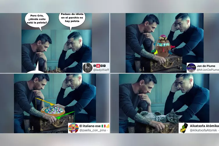Los mejores memes con la foto de Messi y Ronaldo ante un tablero de  ajedrez: Yo este futbolín no lo acabo de entender