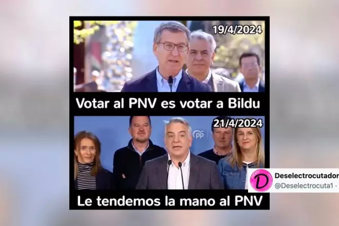 El PP sobre el PNV, antes y después.-