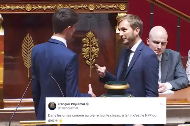 Momento de la broma en la Asamblea Nacional en Francia.