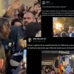 El agitador ultra Bertrand Ndongo es expulsado de la manifestación contra Carlos Mazón.-Público/X