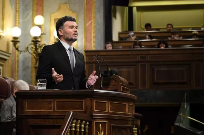 Gabriel Rufián, este miércoles en el Congreso.- FERNANDO SÁNCHEZ (EUROPA PRESS)