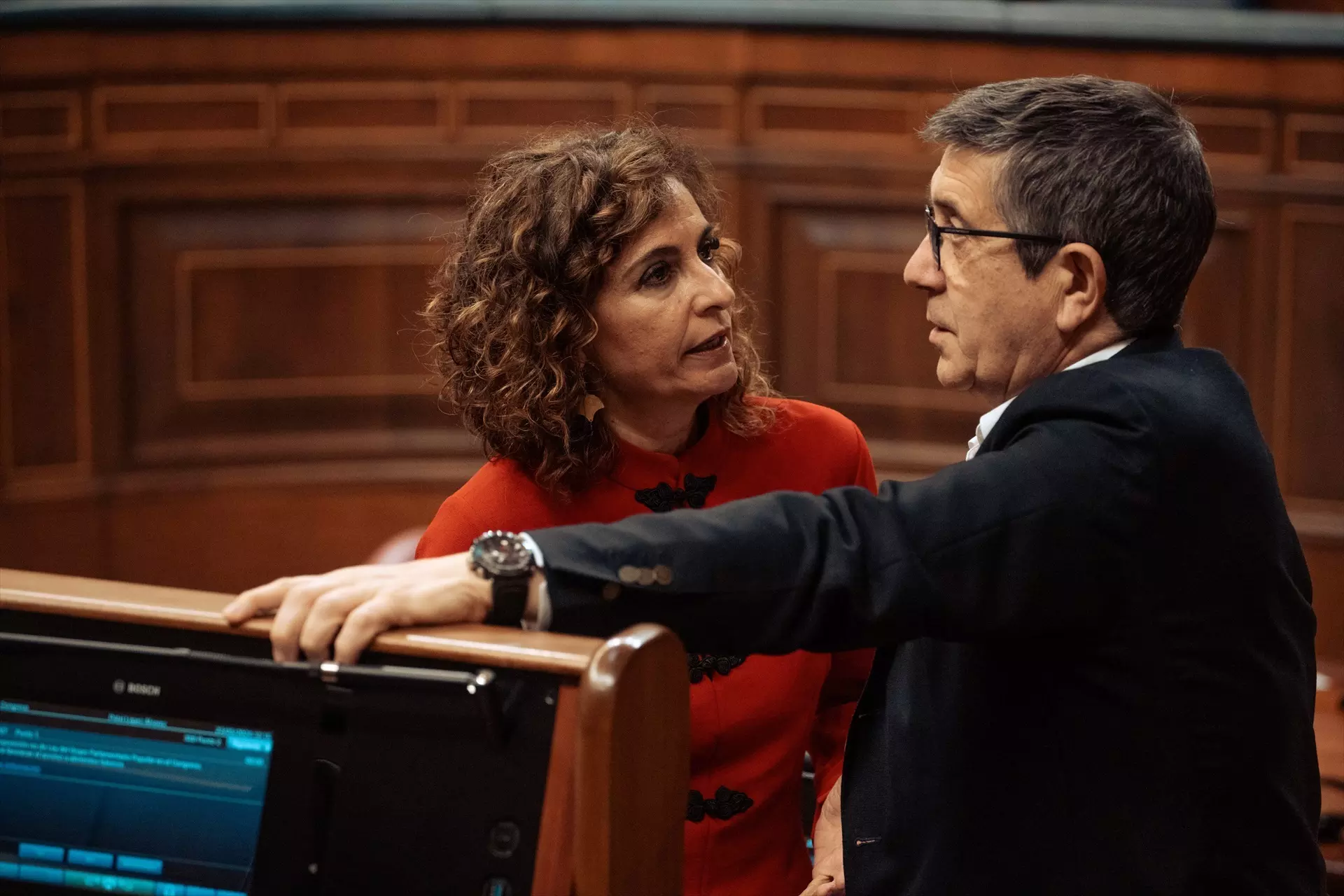 La vicepresidenta, María Jesús Montero, y el portavoz del PSOE en el Congreso, Patxi López, en una imagen de archivo. — Gabriel Luengas / Europa Press