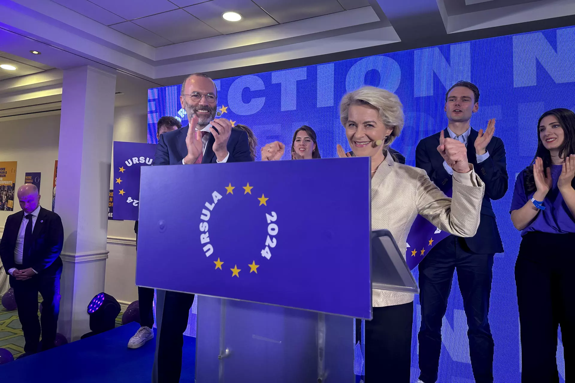 La presidenta de la Comisión Europea y candidata del Partido Popular Europeo (PPE), Ursula von der Leyen. — Laura P. Gutiérrez / EFE