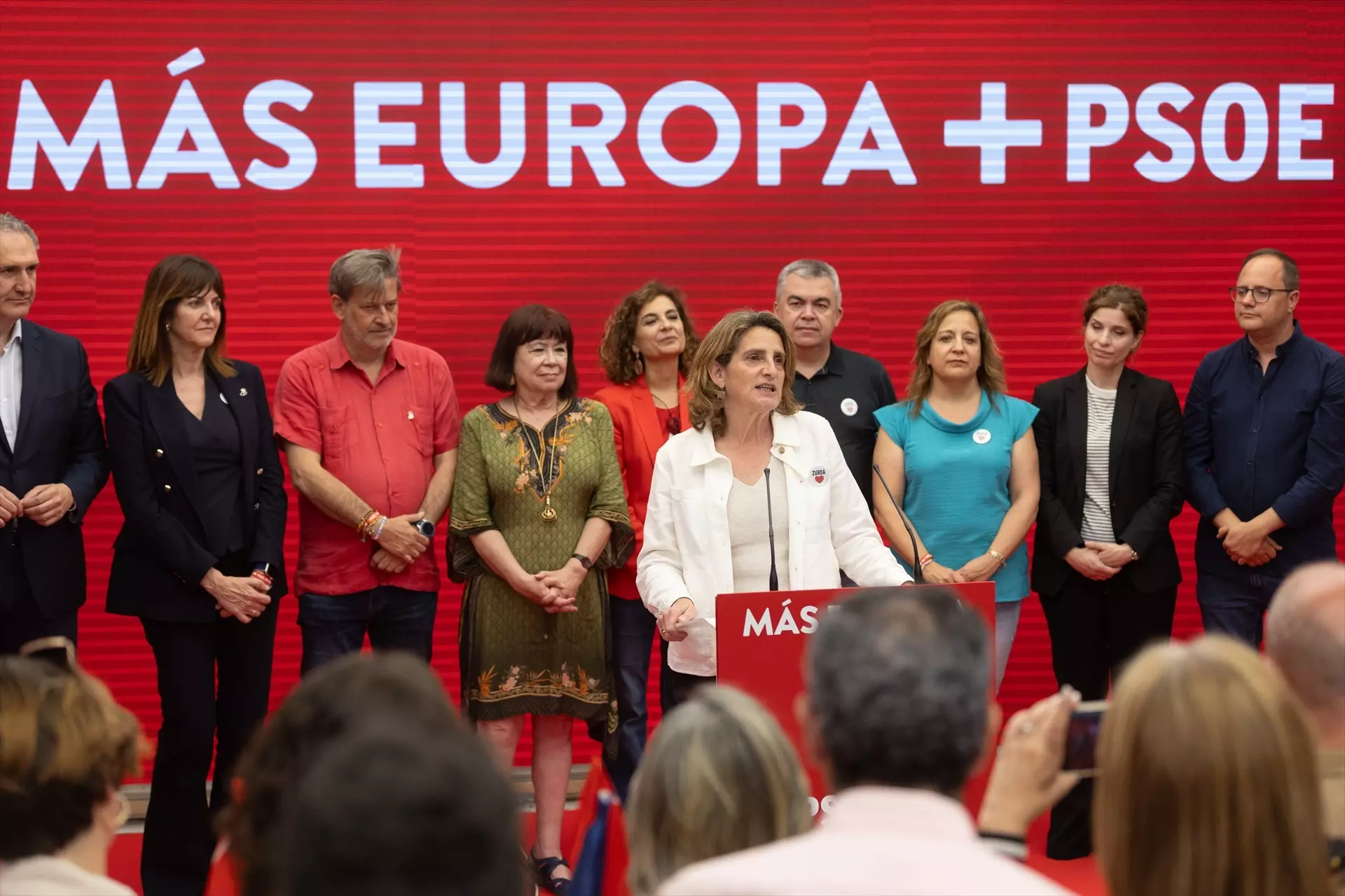 La candidata del PSOE a las elecciones europeas, Teresa Ribera, este domingo en Ferraz.— Eduardo Parra / Europa Press