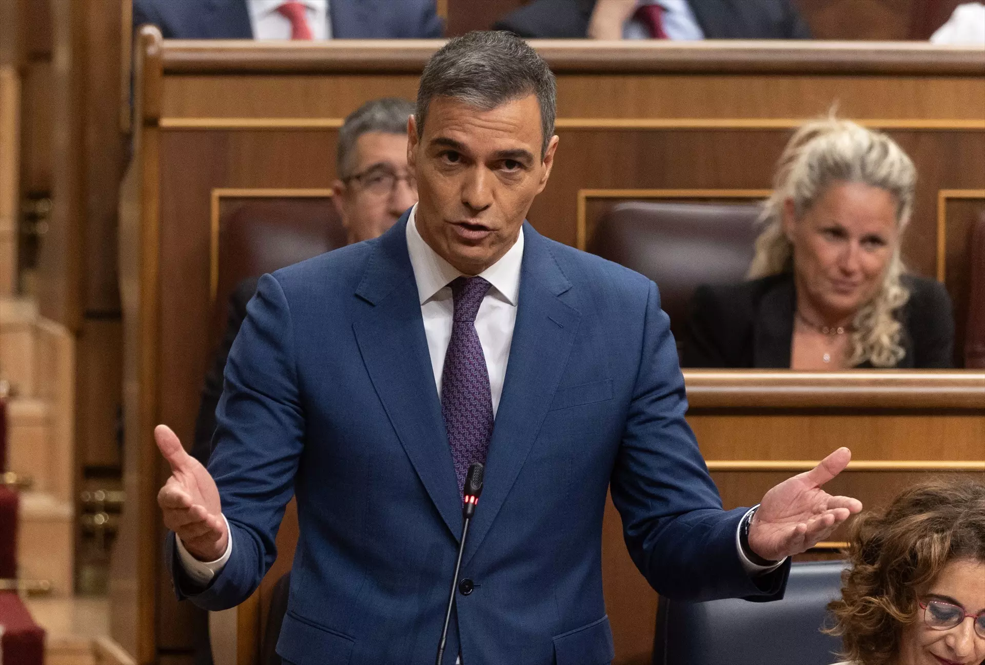 El presidente del Gobierno, Pedro Sánchez, durante la sesión de control al Gobierno, este miércoles. — Eduardo Parra / Europa Press