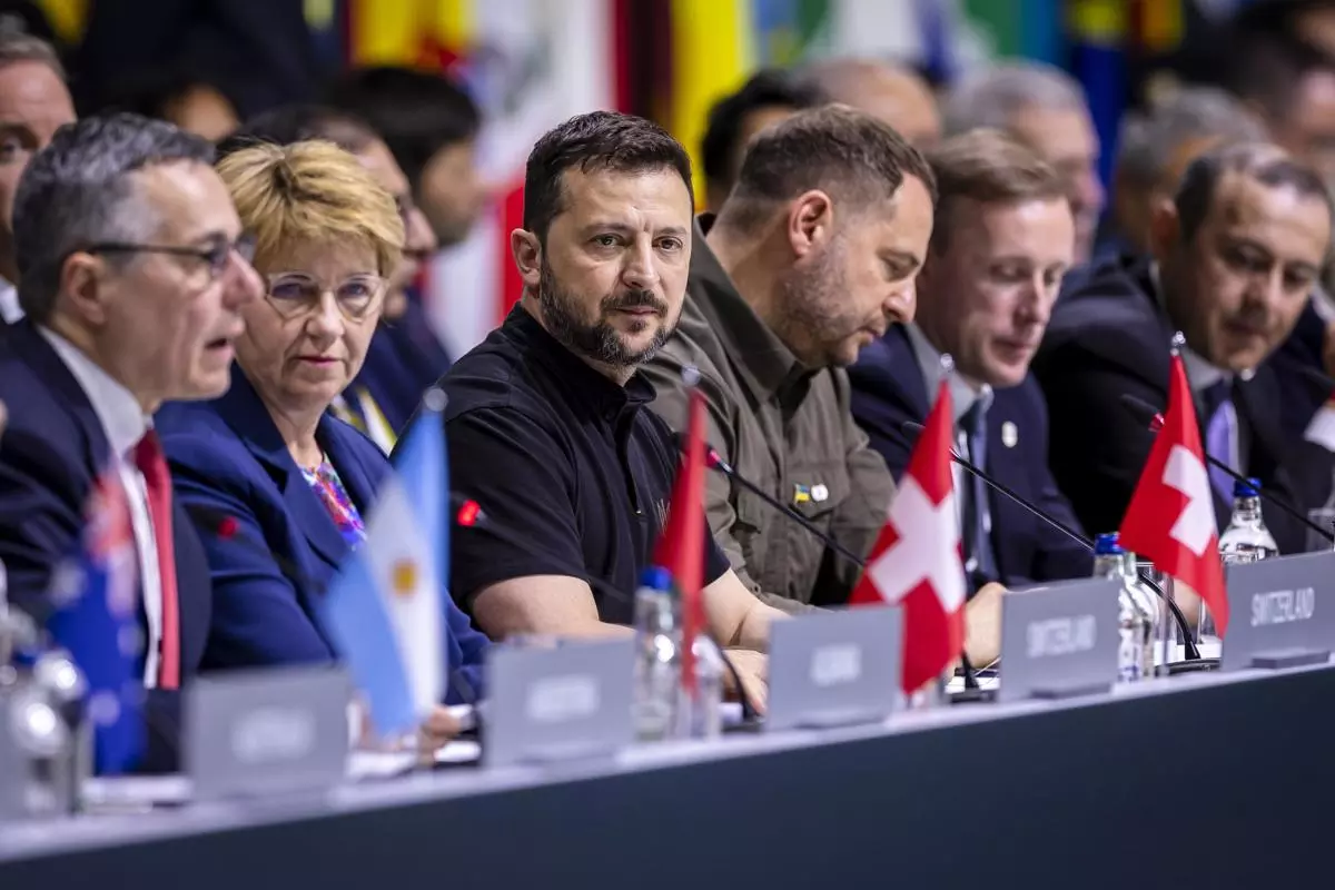 Volodímir Zelenski, en la Cumbre de Paz para Ucrania, celebrada en Suiza. — Michael Buholzer (EFE)