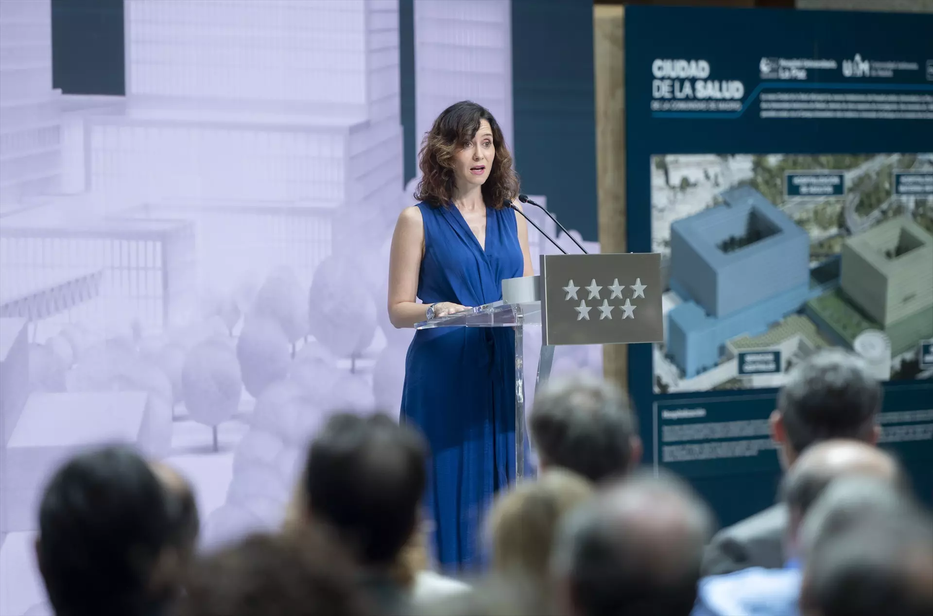 Isabel Díaz Ayuso interviene durante la presentación del nuevo proyecto Ciudad de la Salud de la Comunidad de Madrid, en la Real Casa de Correos. — Alberto Ortega / Europa Press