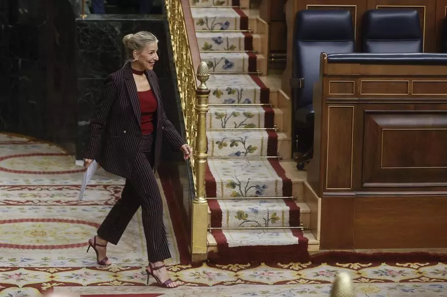 La vicepresidenta segunda de Trabajo, Yolanda Díaz, en el Congreso. — Fernando Alvarado / EFE