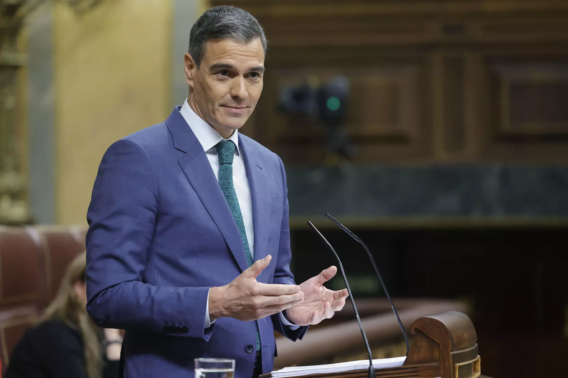 El presidente del Gobierno, Pedro Sánchez, durante el último pleno en el Congreso de los Diputados. — ZIPI ARAGON / EFE